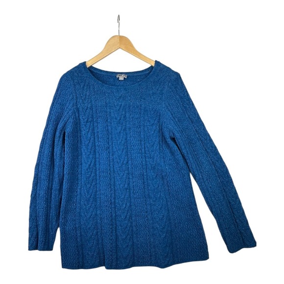 J. Jill‎ Chenille Crewneck Pullover Sweater size Medium Blue - Picture 1 of 6
